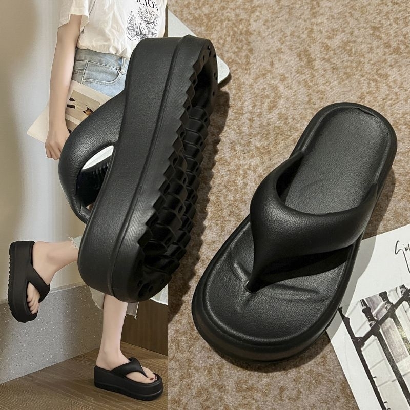 Dép tông nữ đế cao 6cm, dép tông nữ chất eva nhẹ thời trang