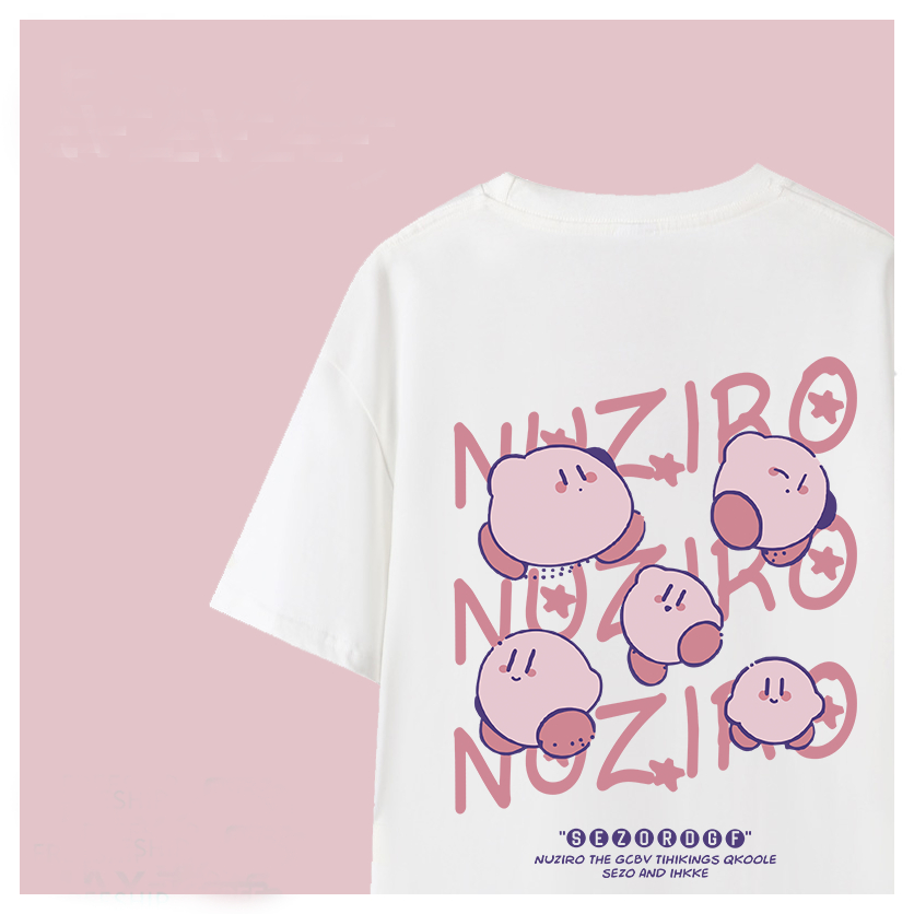 Áo Thun Hình Kirby Dễ Thương Unisex Nam Nữ Trẻ Em