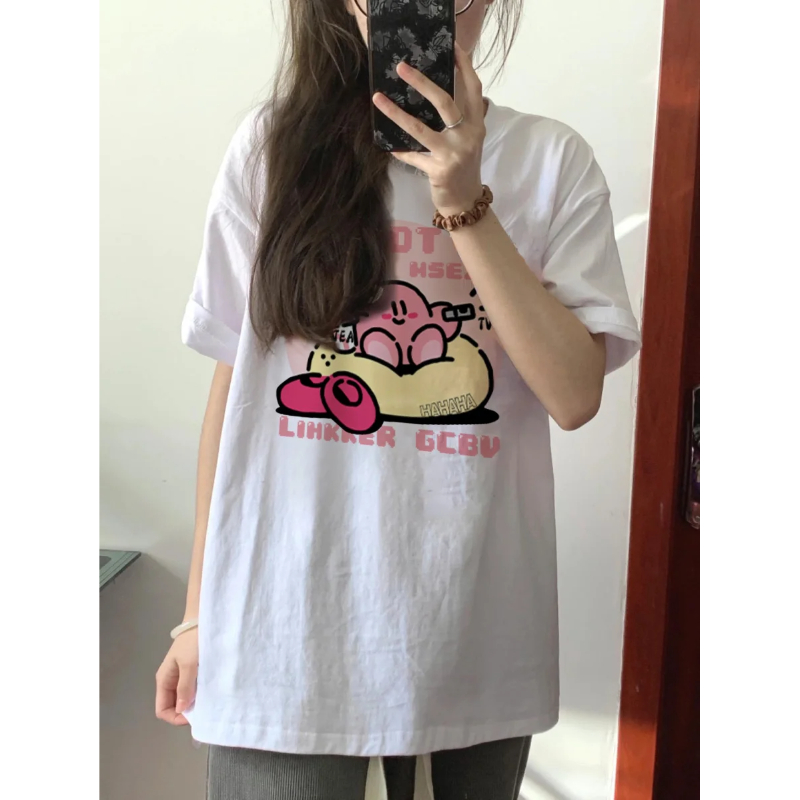 Áo Thun Hình Kirby Dễ Thương Unisex Nam Nữ Trẻ Em