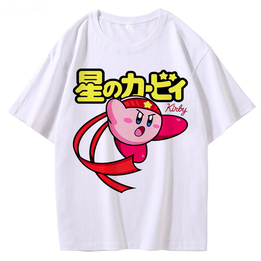 Áo Thun Hình Kirby Dễ Thương Unisex Nam Nữ Trẻ Em