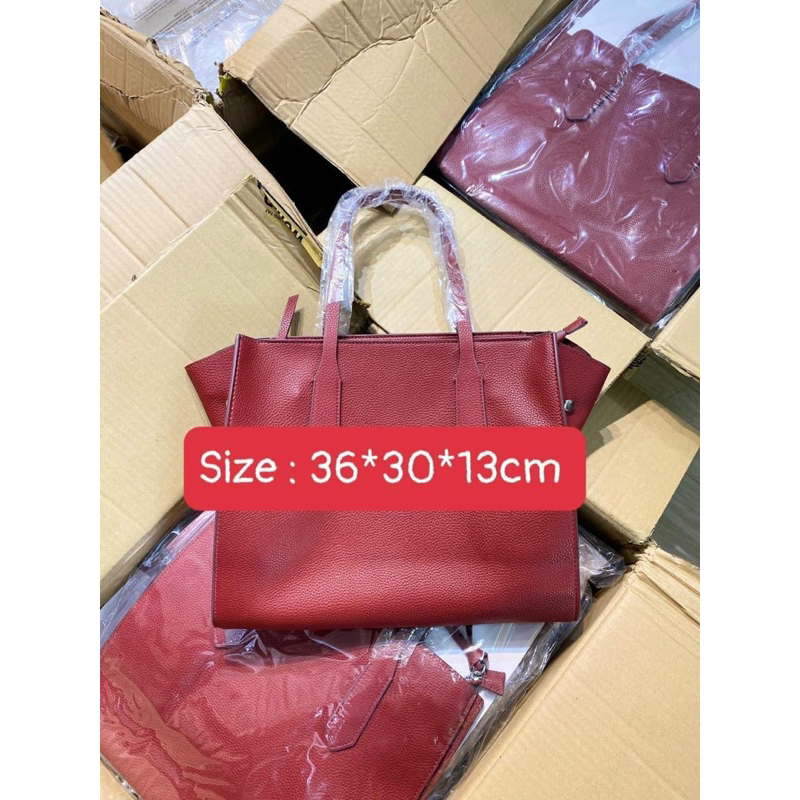 -Túi tote công sở vừa laptop siêu  Paco Matinez tote bag--Tone đỏ đen classic