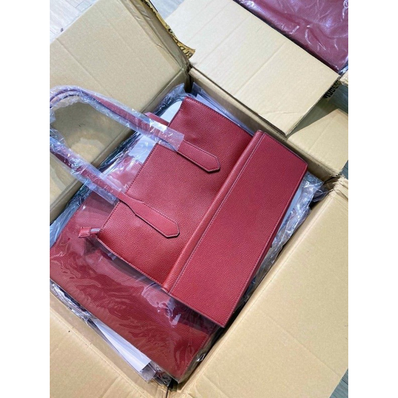 -Túi tote công sở vừa laptop siêu  Paco Matinez tote bag--Tone đỏ đen classic