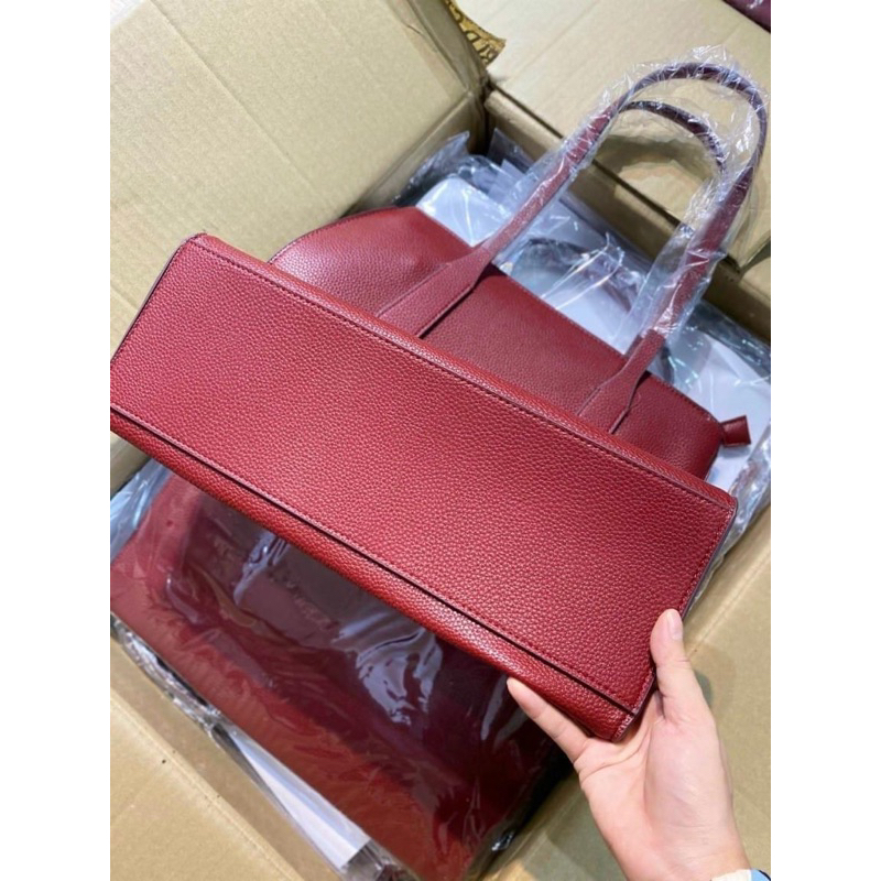 -Túi tote công sở vừa laptop siêu  Paco Matinez tote bag--Tone đỏ đen classic