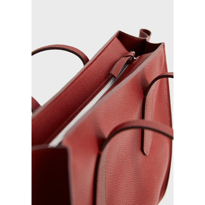 -Túi tote công sở vừa laptop siêu  Paco Matinez tote bag--Tone đỏ đen classic