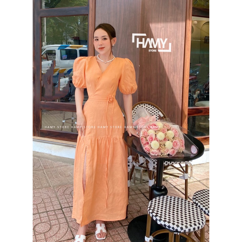 Đầm Hoa Hồng Dây Eo