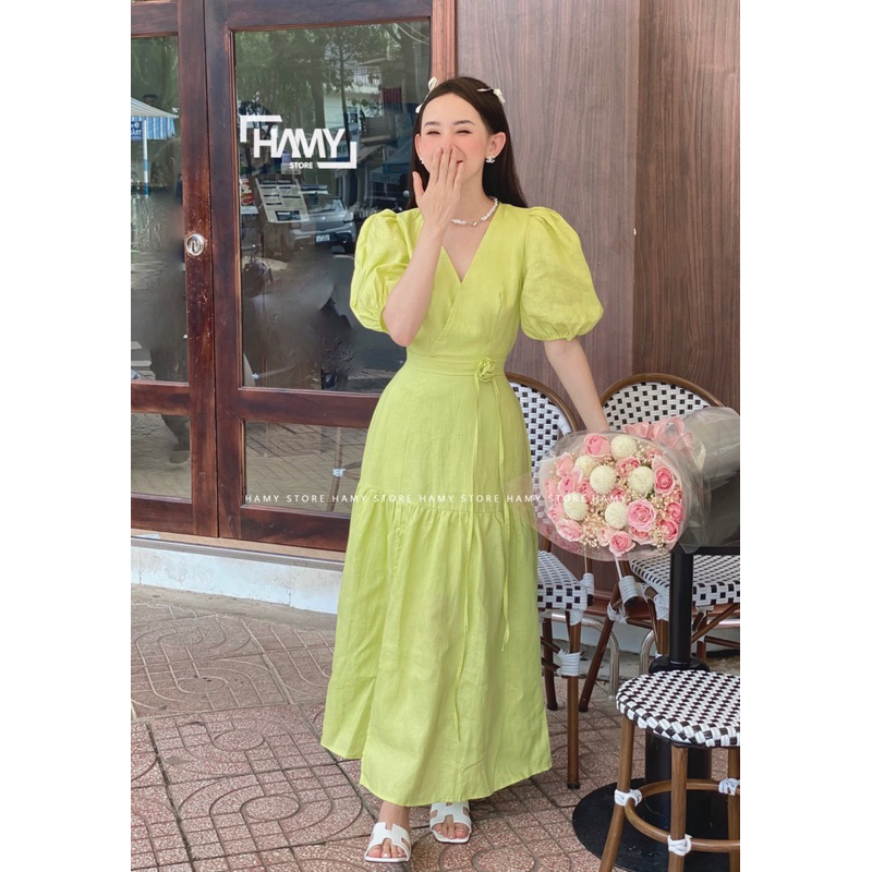 Đầm Hoa Hồng Dây Eo