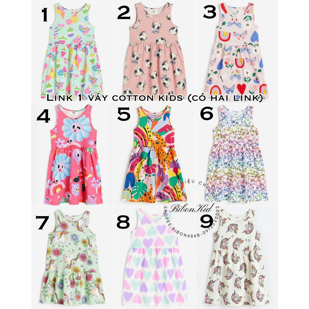 Váy cotton kid link 1 HM UK/US/JP 1.5-2y đến 8-10y