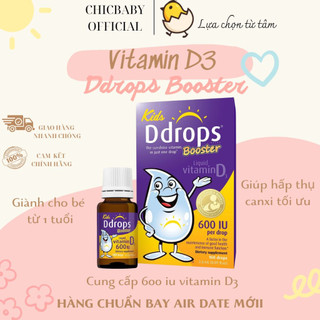 Vitamin d drops d3 600iu booster cho bé từ 1 tuổi - 2,8ml 100 giọt