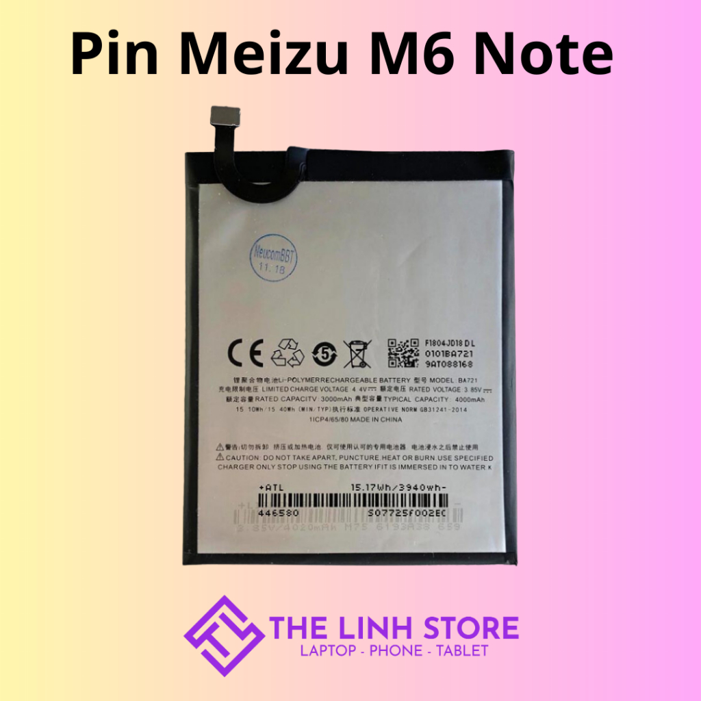 Pin Meizu M6 Note 4000mAh - Mã pin BA721