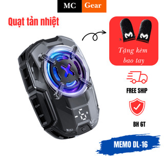 Quạt Tản Nhiệt ĐT Sò Lạnh MEMO DL16 Gaming Led Rgb Chống Ồn Làm Mát Nhanh Tránh Giật Lag Có Nút Turo Bảo Hành 3 Tháng