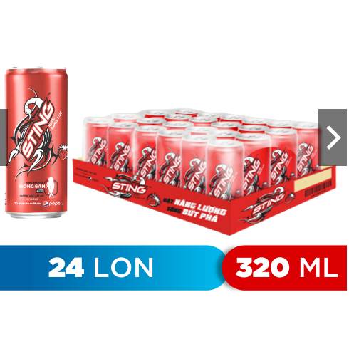 Sting Dâu Lon 320ml Thùng 24 Lon