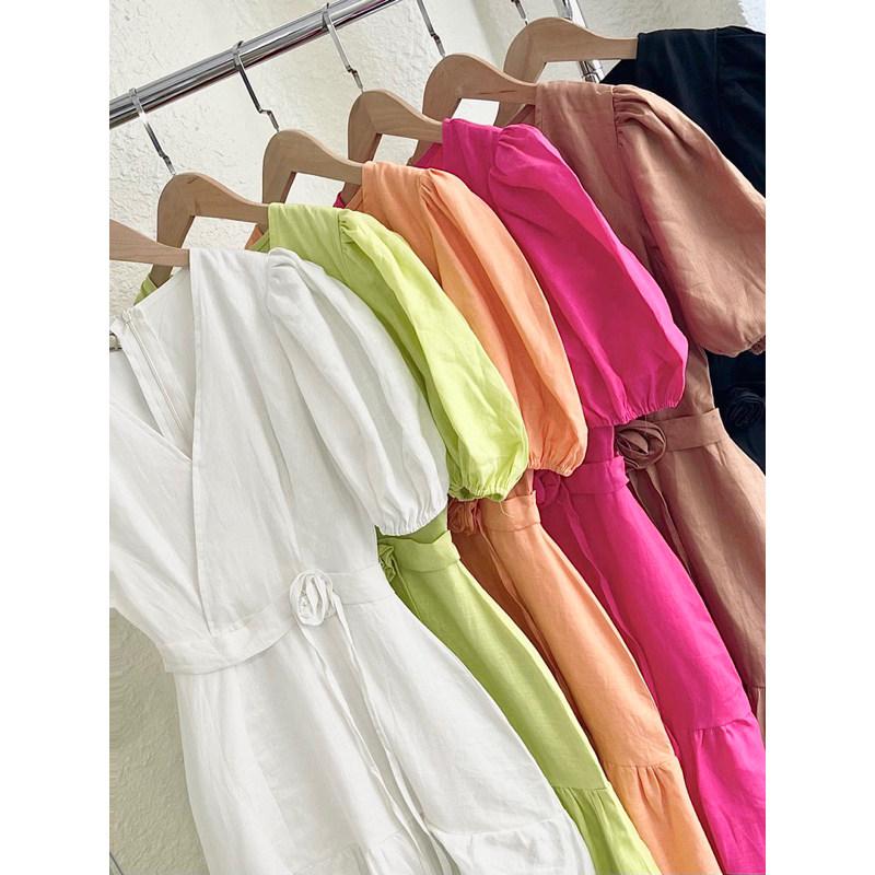 Đầm Hoa Hồng Dây Eo