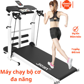 Máy Chạy Bộ Cơ Đang Năng Gấp Gọn Tại Nhà Đồng Hồ Đo Vận Tốc, Quãng Đường, Kèm Dây Tập Tay Thanh Gập Bụng Tập Gym