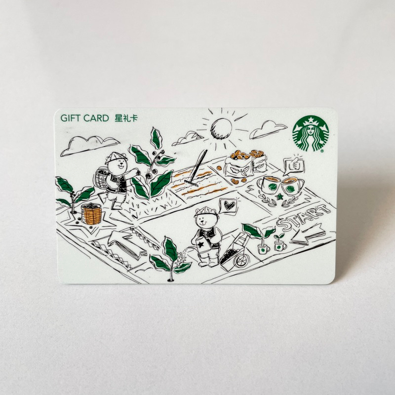 0520A THẺ NHỰA CN BEAR MANOR, thẻ có trầy và lấm chấm đen (thẻ đã sử dụng, dùng để sưu tầm) STARBUCKS CARD
