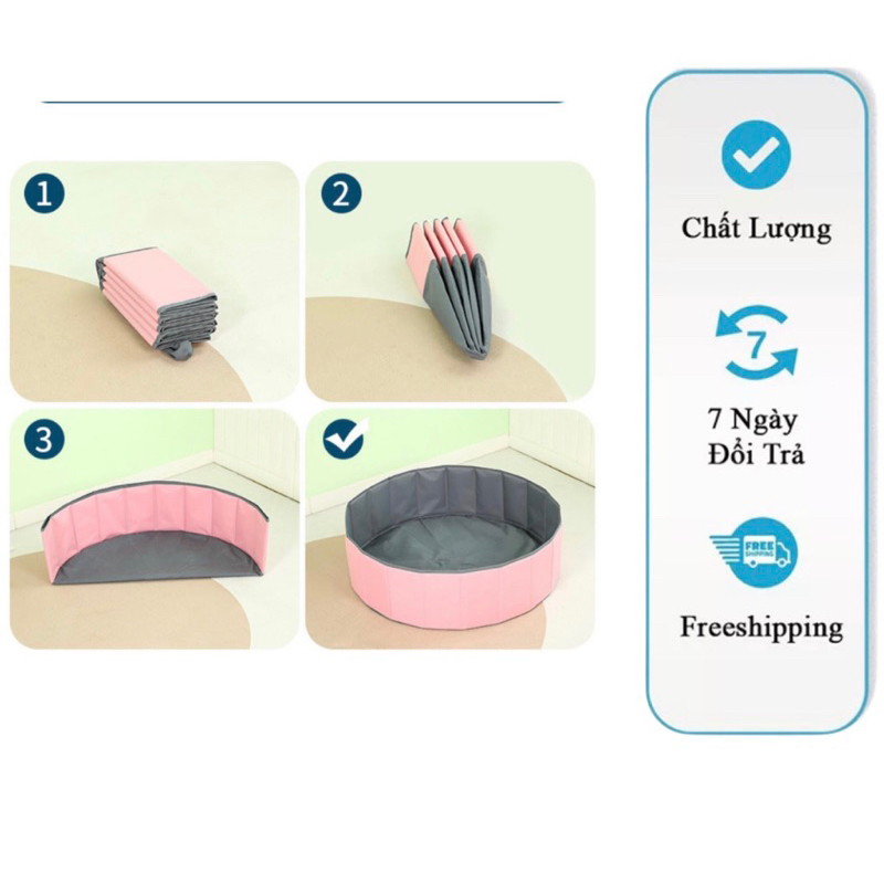 Bể bóng, bể gấp gọn chống va đập dễ dàng mang theo tặng 50 bóng