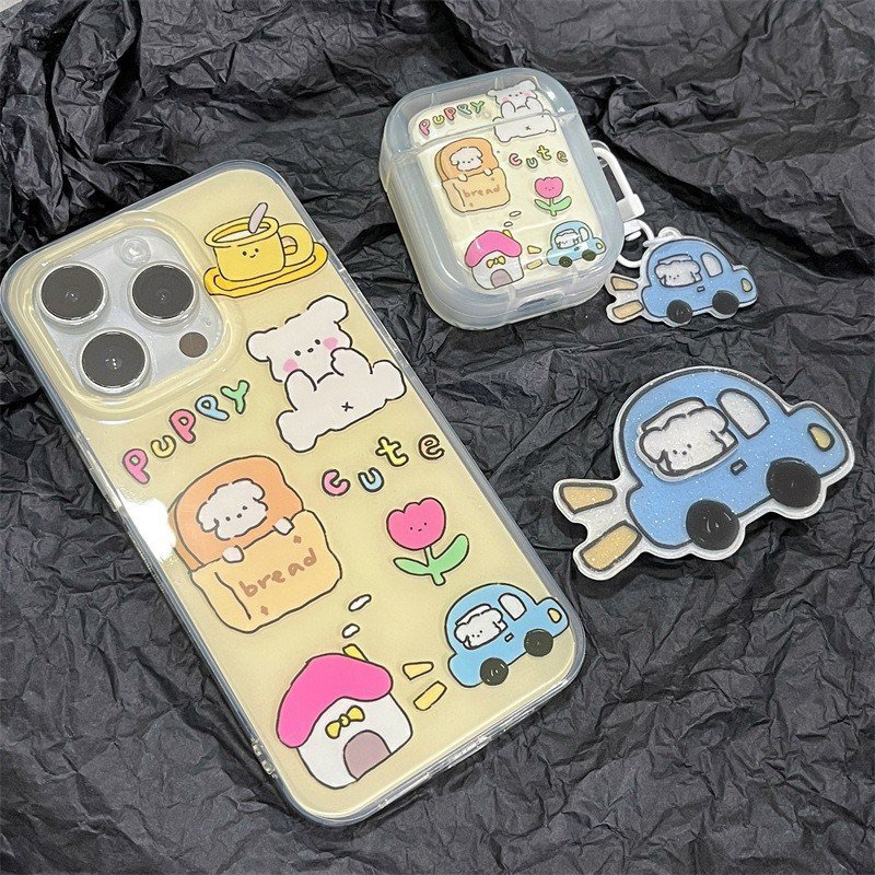 ỐP IPHONE FULL VIỀN HOẠ TIẾT BRUM BRUM KÈM GIÁ ĐỠ