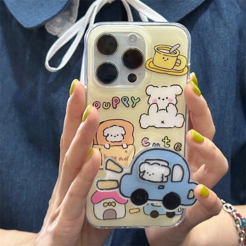 ỐP IPHONE FULL VIỀN HOẠ TIẾT BRUM BRUM KÈM GIÁ ĐỠ