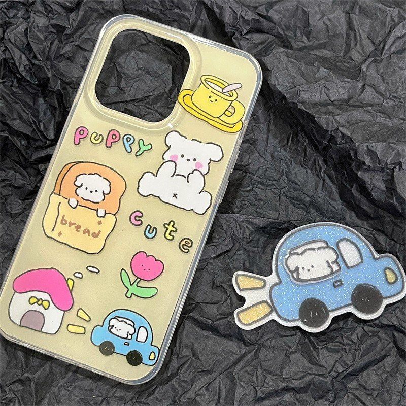 ỐP IPHONE FULL VIỀN HOẠ TIẾT BRUM BRUM KÈM GIÁ ĐỠ