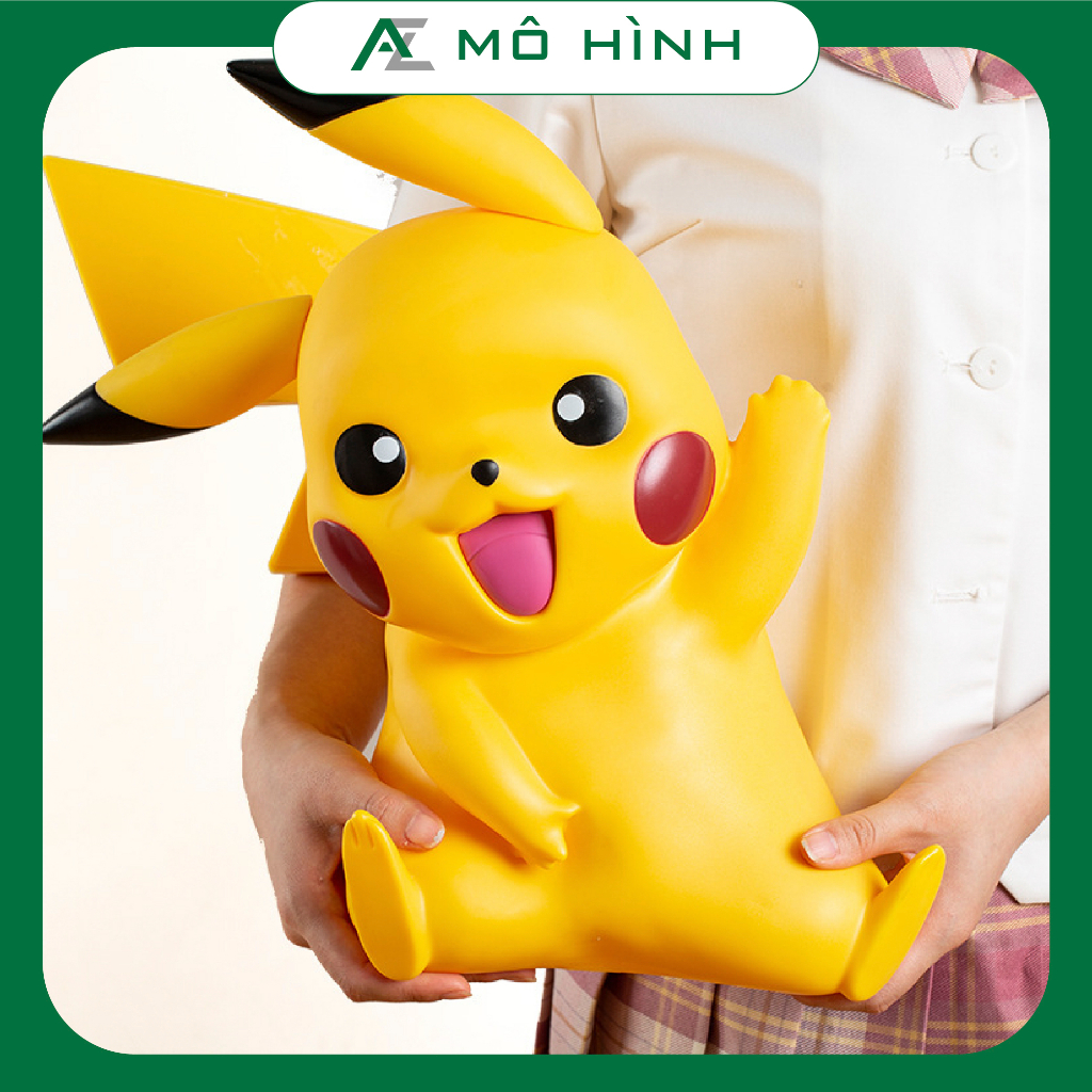 Mô hình Pokemon Pikachu dễ thương tỷ lệ 1:1 cao 33cm | Figure anime pokemon decor trang trí làm quà tặng