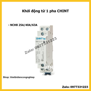 Chint contactor khởi động từ 1 pha hiệu chint nch8 25a/40a/63a 1pha/ 3 pha