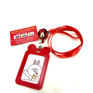 Bảng Tên Da Hình Thú Dễ Thương Dây Lụa Rút 1cm
