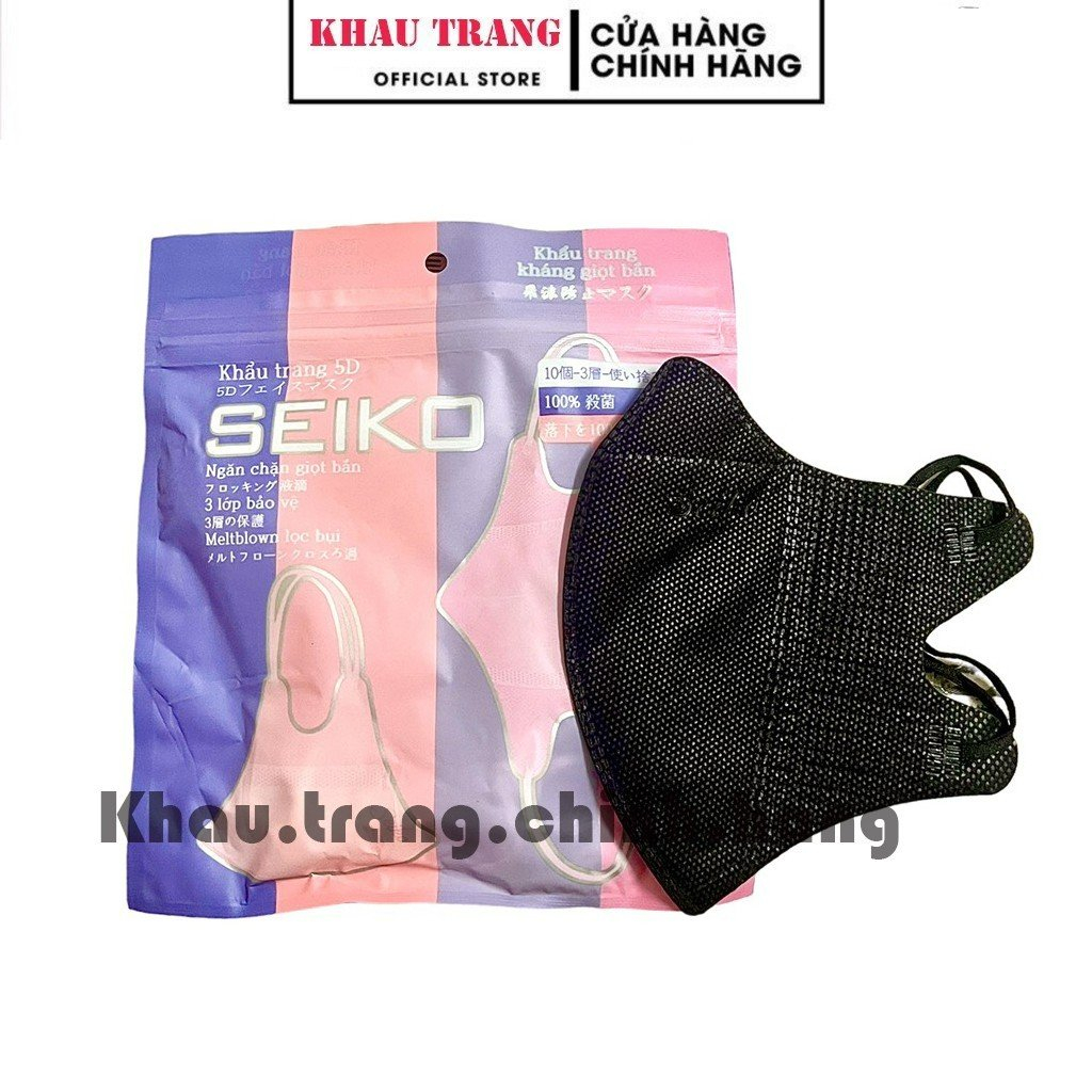 - Thùng 100 Chiếc Khẩu Trang 5D SEIKO 3 Lớp Kháng Khuẩn