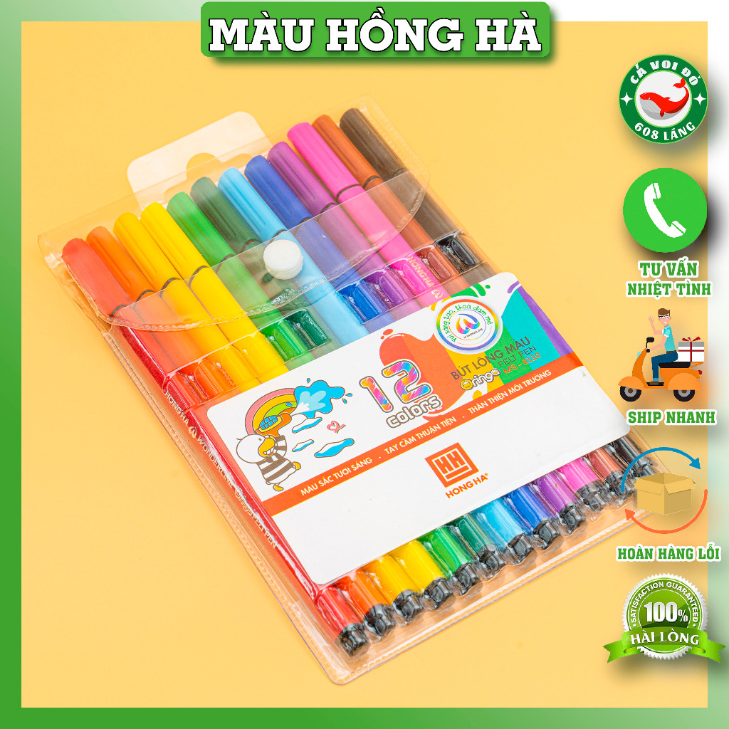 Bút màu lông 1.0mm Deli, 12 màu/18 màu/24 màu fiber pen