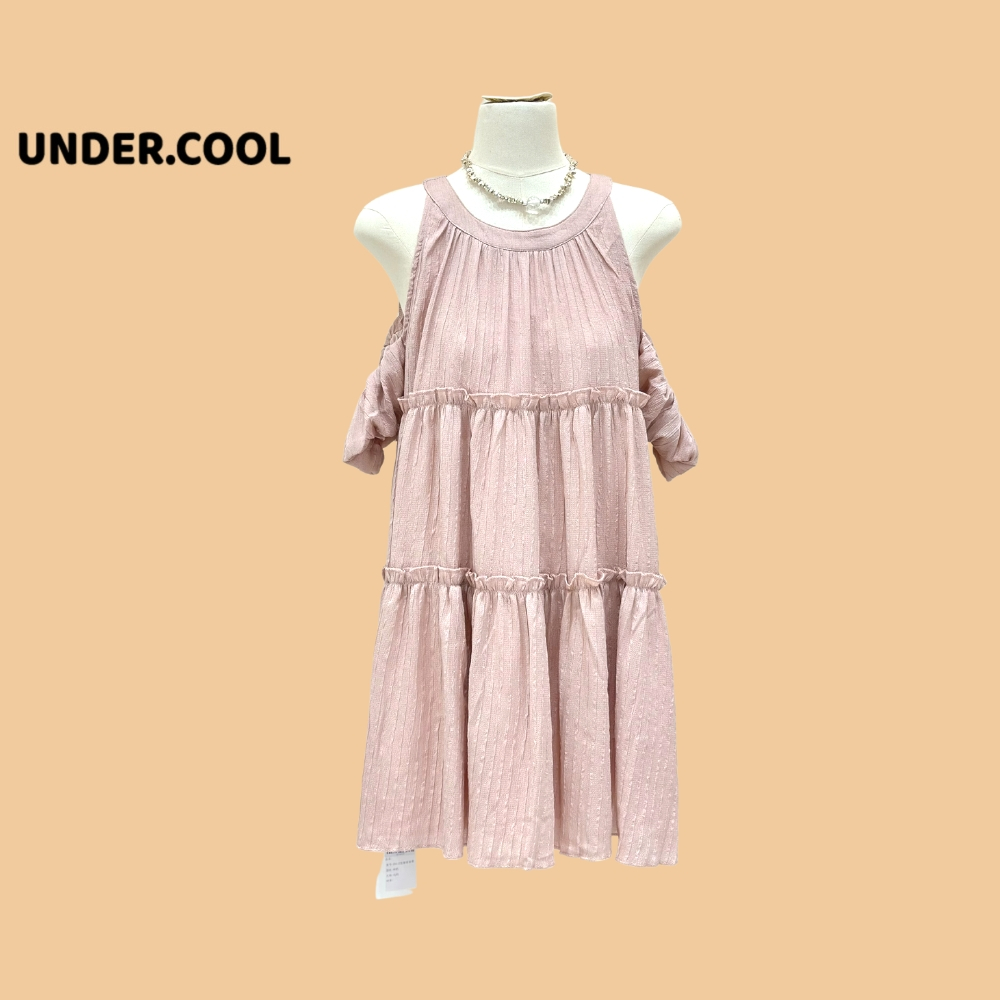 Váy BabyDoll Cổ Yếm 3 Tầng UNDERCOOL Dáng Xoè Bánh Bèo Tay Rớt Tiểu Thư Màu Trắng, Đen, Hồng, Mint, Be