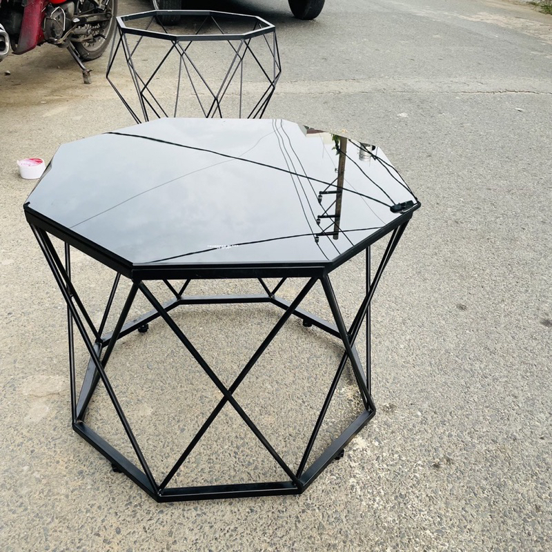 Bàn chữ X đơn , Bàn trà sofa cường lực, khung sơn tĩnh điện