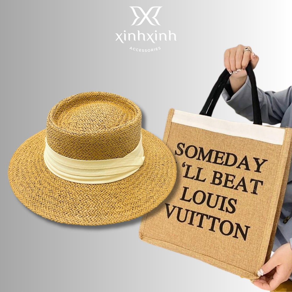 Combo mũ cói túi cói merci kính thời trang đi biển, du lịch sang chảnh XinhXinh Acessories