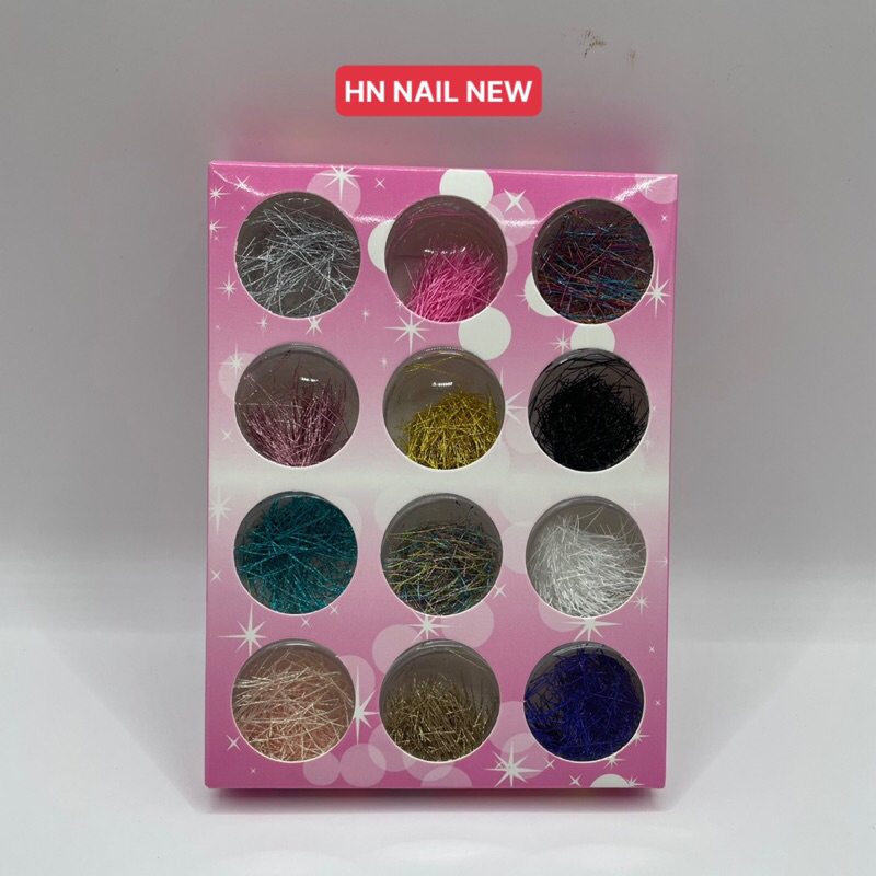 set nhũ sợi 12 màu trang trí móng HN NAIL NEW