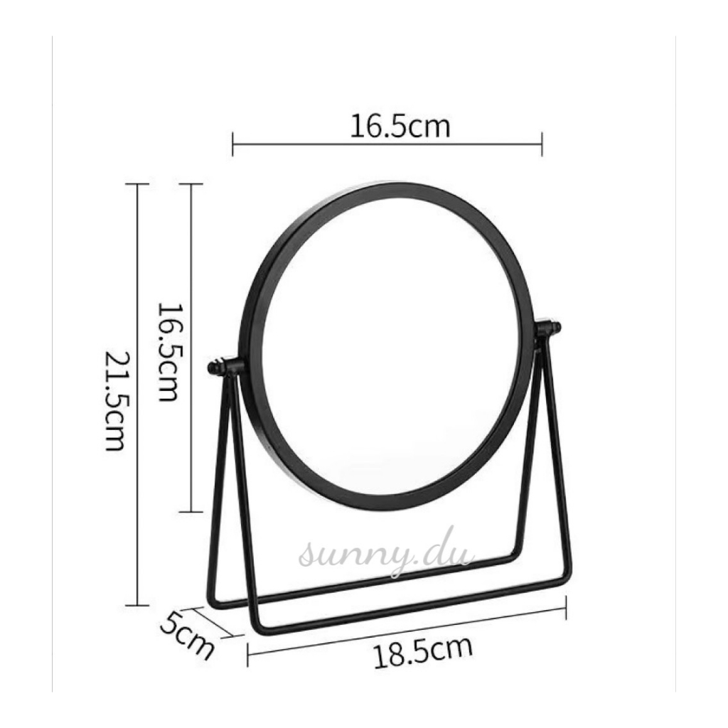 Gương Để Bàn Hình Tròn Xoay 360 Độ Khung Kim Loại Cao Cấp