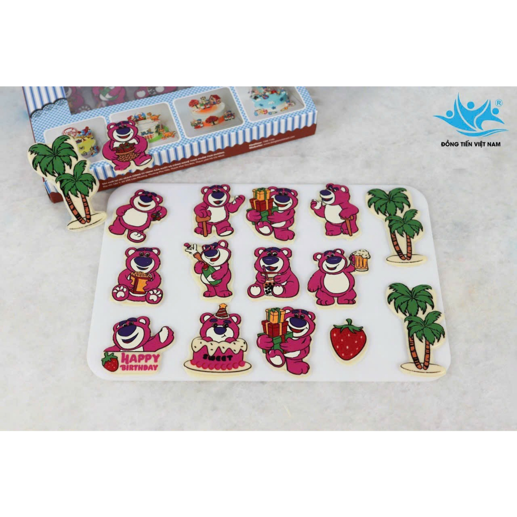 Khuôn Socola In Hình GẤU DÂU LOTSO CI47- hộp 10 tấm - Đồng Tiến Việt Nam
