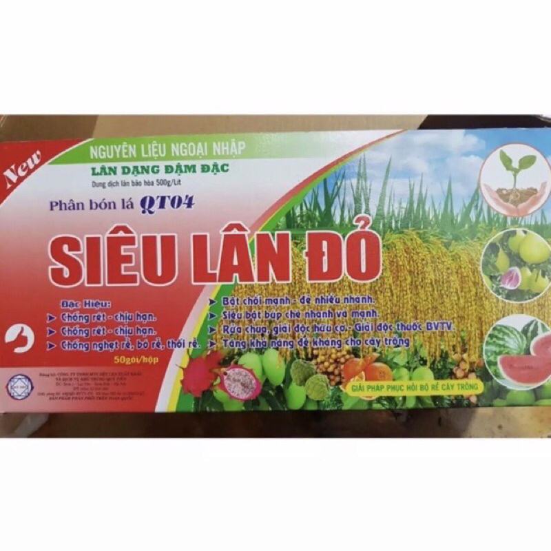 Combo 10 gói siêu lân đỏ chống rét ,chịu hạn cho cây,dùng cho hoa lan,hoa hồng và cây cảnh, gói 20ml