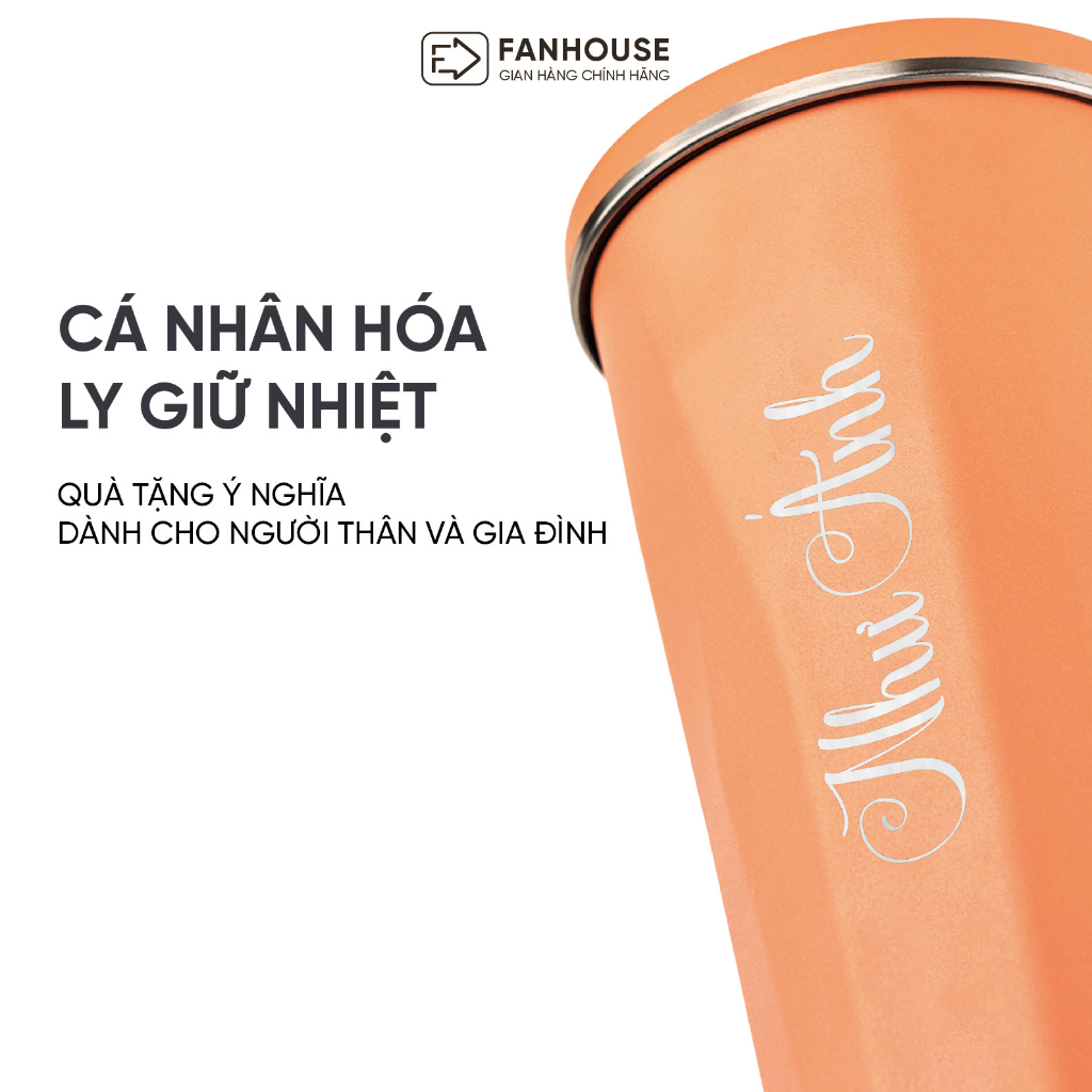 Ly giữ nhiệt cao cấp Fan House Tyeso Wonder 600ml  cốc nước giữ nhiệt ly có ống hút, khắc tên