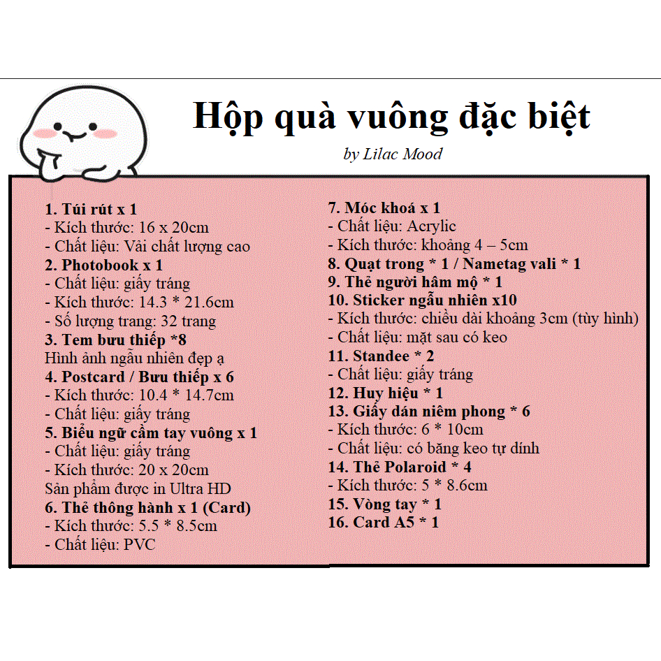 Hộp quà Childe Tartaglia Genshin Impact Hộp quà tặng vuông đặc biệt 16 món