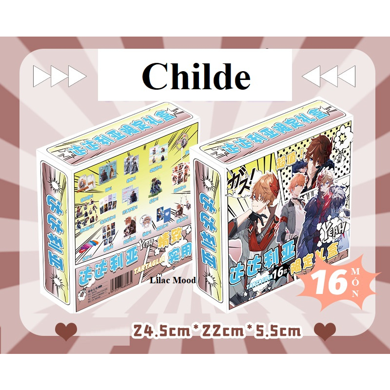 Hộp quà Childe Tartaglia Genshin Impact Hộp quà tặng vuông đặc biệt 16 món