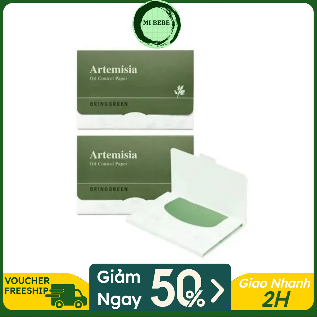Giấy Thấm Dầu BRING GREEN ARTEMISIA OIL CONTROL PAPER 70 miếng