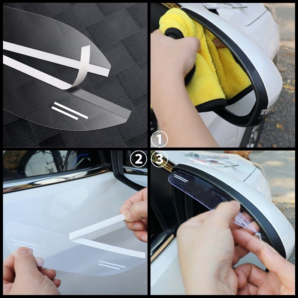Sét 2 miếng vè che mưa gương kính chiếu hậu theo xe có đủ logo hãng xe ô tô - Khải Huy Scar