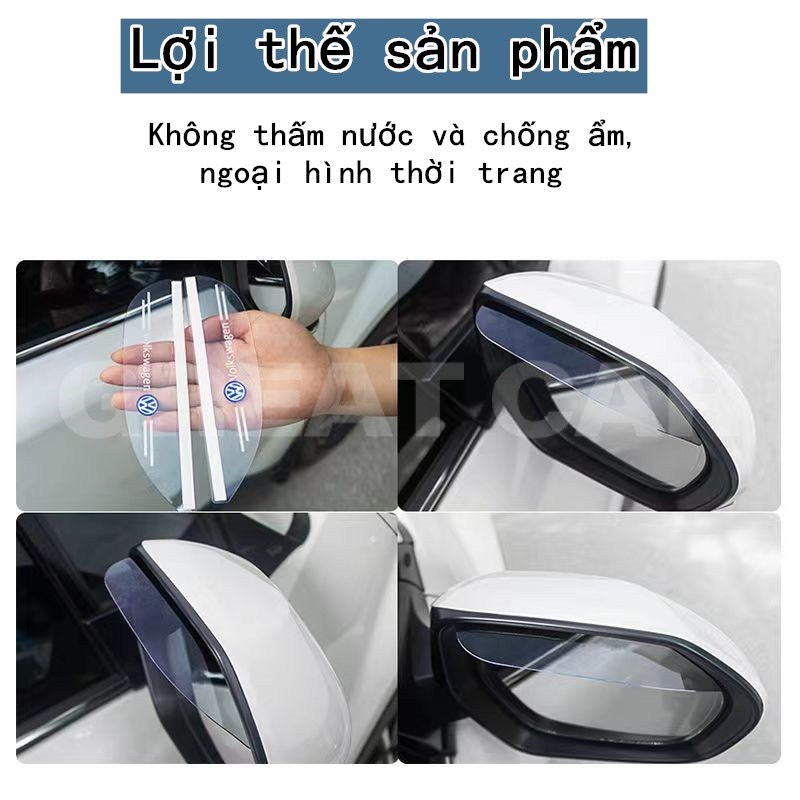 Sét 2 miếng vè che mưa gương kính chiếu hậu theo xe có đủ logo hãng xe ô tô - Khải Huy Scar