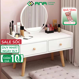 Bàn trang điểm Mini ngồi bệt Có Đèn LED Mặt bàn Gỗ MFD AK05, Có 2 Màu Lựa Chọn Hồng Hoặc Trắng Kích thước nhỏ gọn