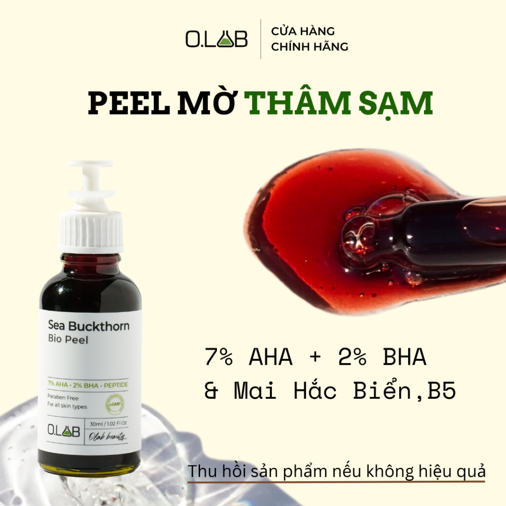 Peel Da Sinh Học Mai Hắc Biển, Sea Buckthorn Bio Peel, Làm Đều Màu Da, Mờ Thâm mụn (Net 30ml/1.02)-Olab Herbal