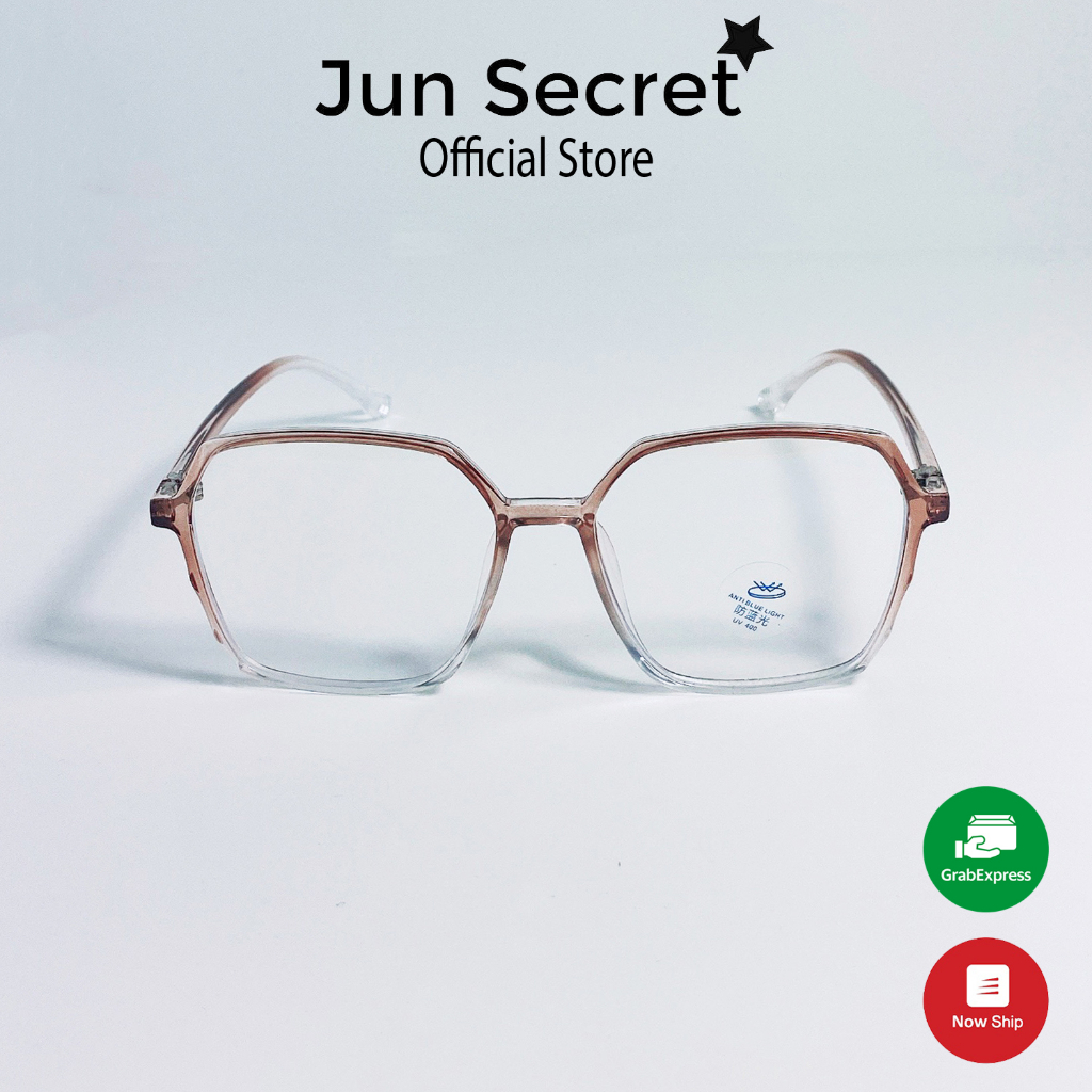 Mắt kính thời trang cao cấp Jun Secret gọng nhựa kiểu kính hình lục giác độc lạ dành cho nam và nữ JS20335