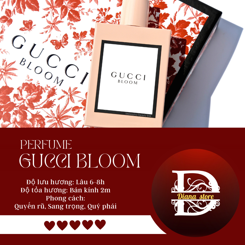 Nước hoa nữ Gucci.bloom.gocce.di.fiori.eau.de.toilette chiết 10ml ngọt ngào nữ tính- DIANA STORE