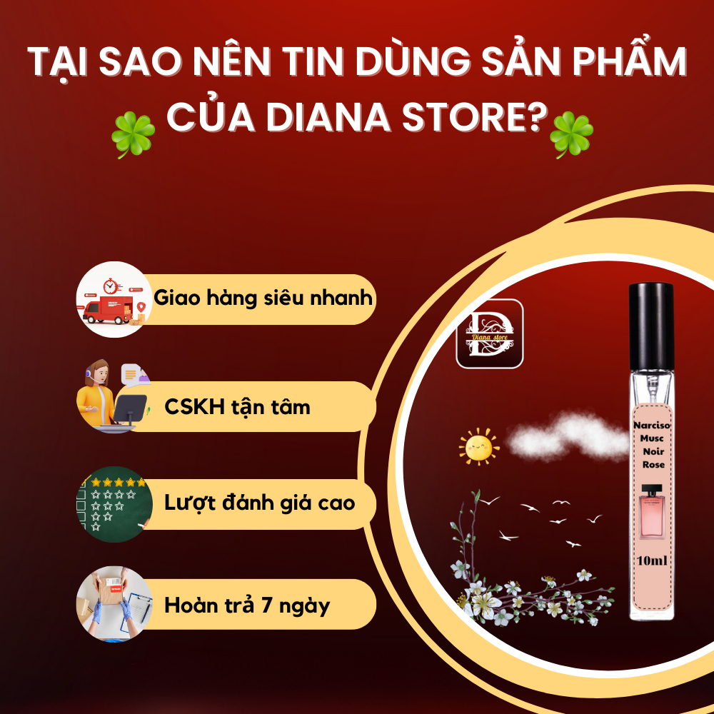 Nước hoa nữ Narciso rodriguez musc noir rose for her edp 10ml - DIANA STORE