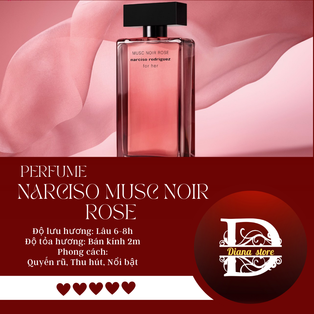Nước hoa nữ Narciso rodriguez musc noir rose for her edp 10ml - DIANA STORE