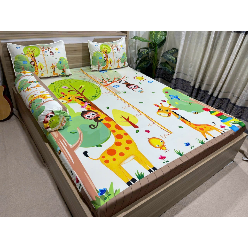 Bộ Drap Thun Ý 5D in Hình Thỏ