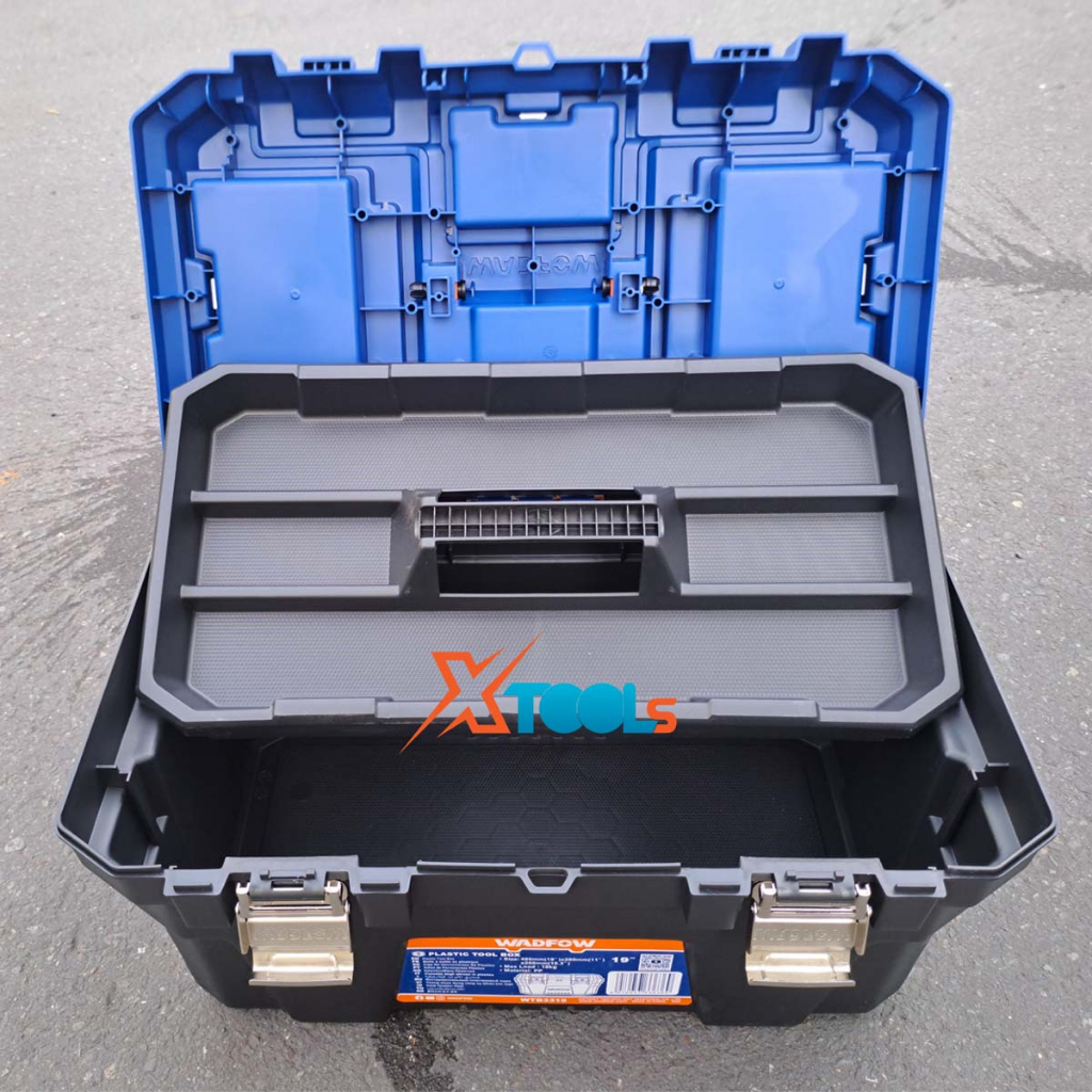 Hộp đựng đồ nghề WADFOW 13-19 inch Thùng dụng cụ nhựa PP cứng cáp chịu lực tốt độ bền cao nhiều ngăn chứa được máy khoan
