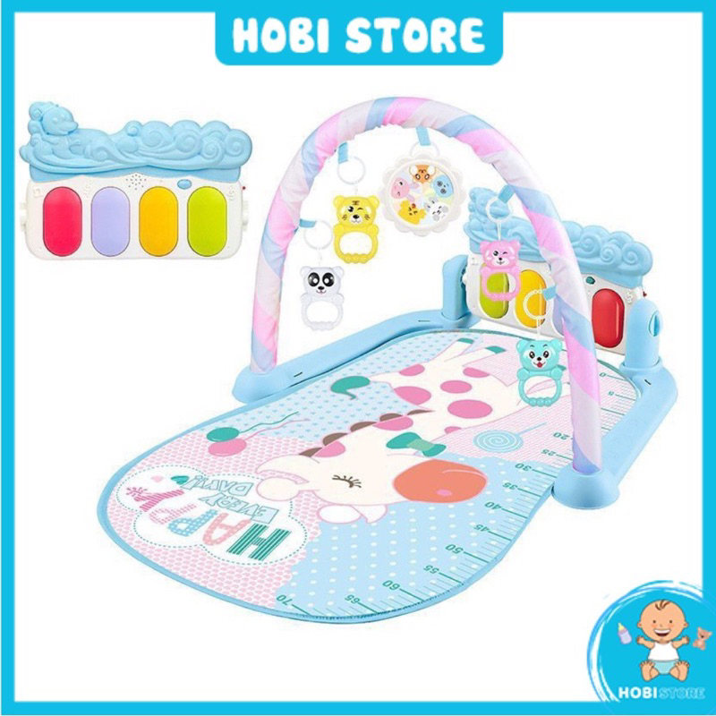Thảm đàn piano cho bé nằm chơi phát nhạc hình thú ngộ nghĩnh, quà tặng đầy tháng thôi nôi