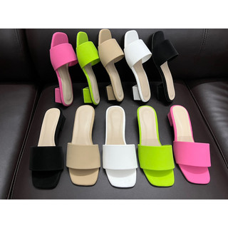 Dép nữ xăng đan đế bằng quai ngang gót cao 3cm bản si sáp êm mềm hót, Giày dép lê xăng đan nữ đế vuông siêu kute đi làm